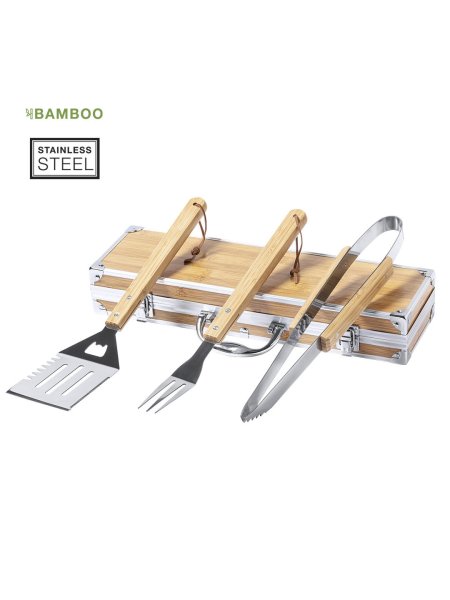 Set barbecue in bamboo personalizzato Lenvit