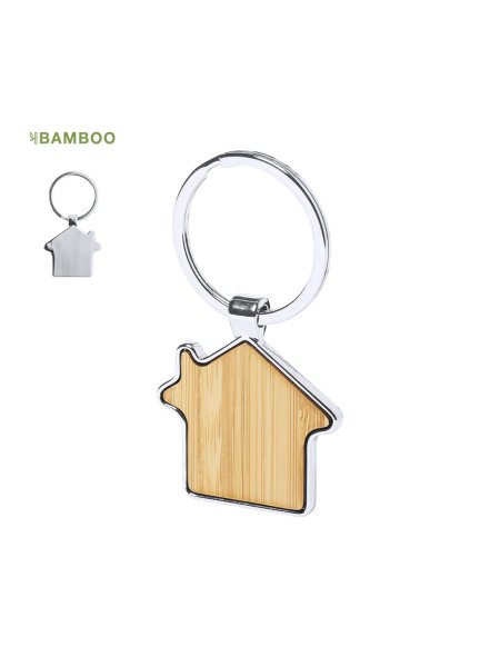 Portachiavi casa personalizzati eco in bamboo Cutum