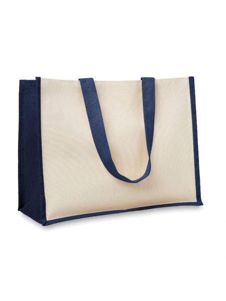 Shopper personalizzate in cotone e juta Flower 42x19x33 cm