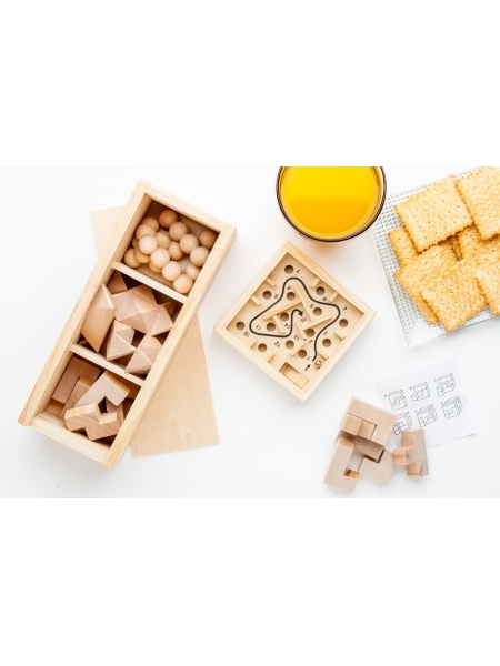Puzzle personalizzati cubo magico in legno con sacchetto 9,6x16,5 cm