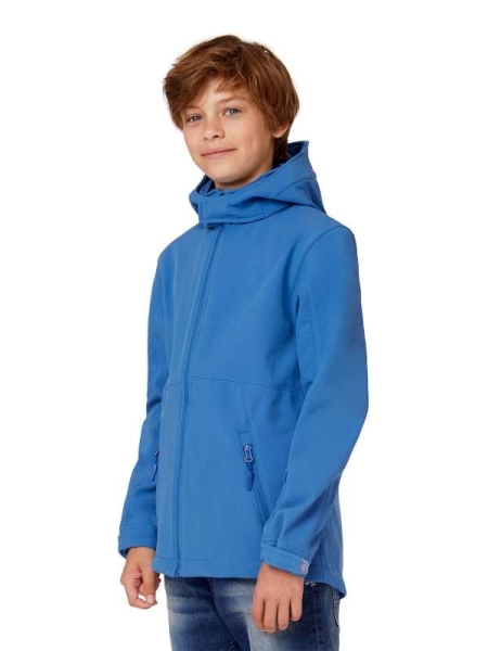 Softshell da bambino personalizzato B&C Collection Hooded Softshell /Kids