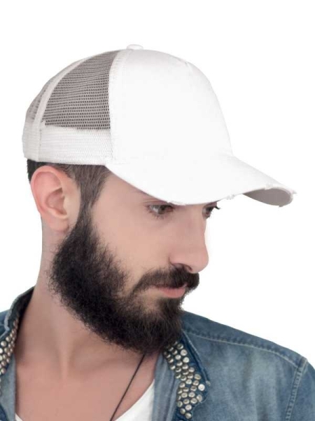 Cappellini visiera curva effetto usurato personalizzati Atlantis Rapper Destroyed