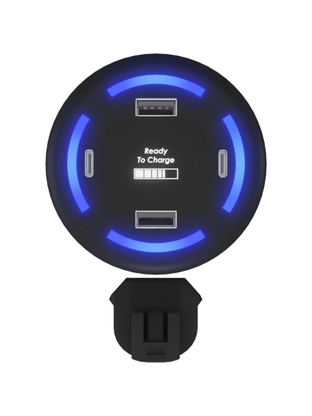 Caricabatterie smart home con logo luminoso SCX.design H11