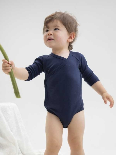 Body neonato cotone organico manica lunga personalizzato BabyBugz