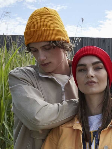 Cuffia invernale Beechfield Organic Cotton Waffle Beanie