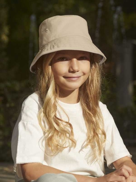 Cappellino bambino modello pescatore personalizzato Beechfield Junior Organic Cotton Bucket Hat
