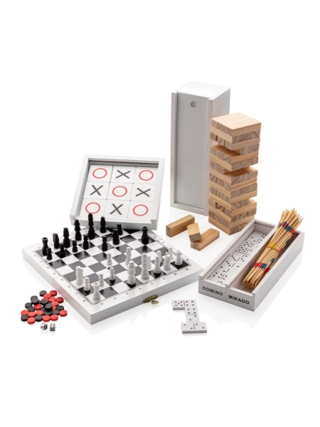 Set giochi da tavolo in legno deluxe 3 in 1 personalizzato Wood