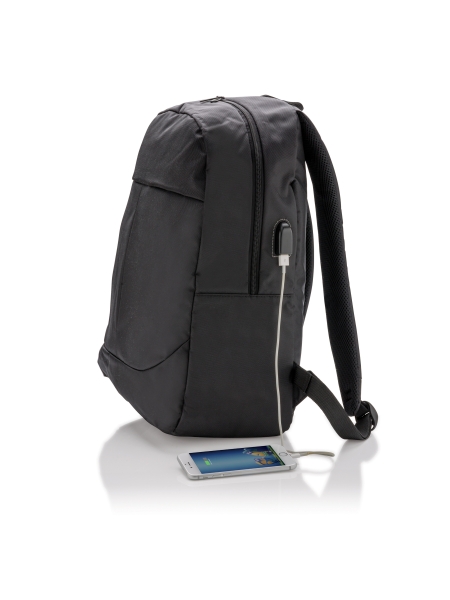 Zaino porta pc con usb in poliestere personalizzabile Dixon