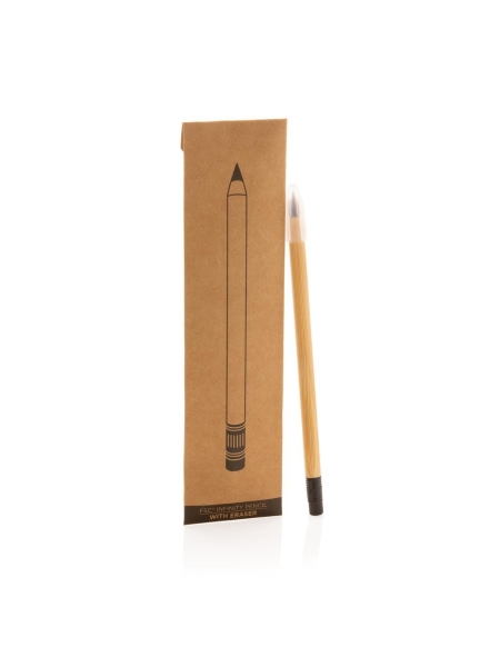 Matita eterna in bamboo con gomma personalizzata Infinity