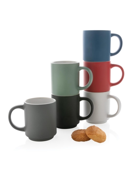 Tazze in ceramica impilabili personalizzate Ash 180 ml