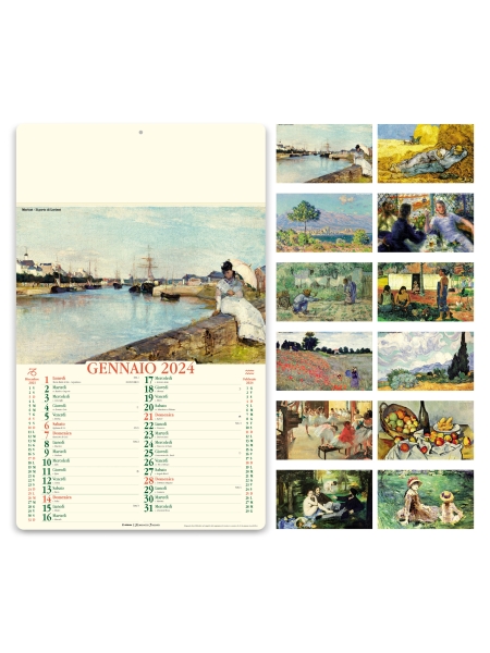 Calendari illustrati avoriati personalizzati Artistico 31 x 52,5 cm