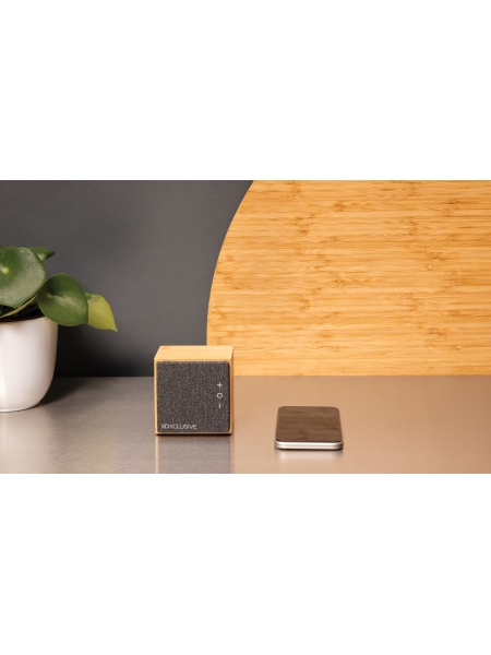 Cassa speaker wireless in bamboo personalizzata Wynn