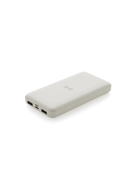 Power bank wireless in plastica riciclata personalizzato Brock 8000 mAh