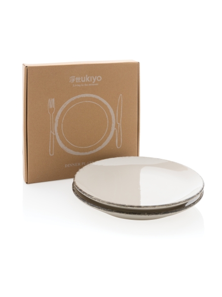 Set piatti ceramica personalizzati da 2 pezzi Ukiyo