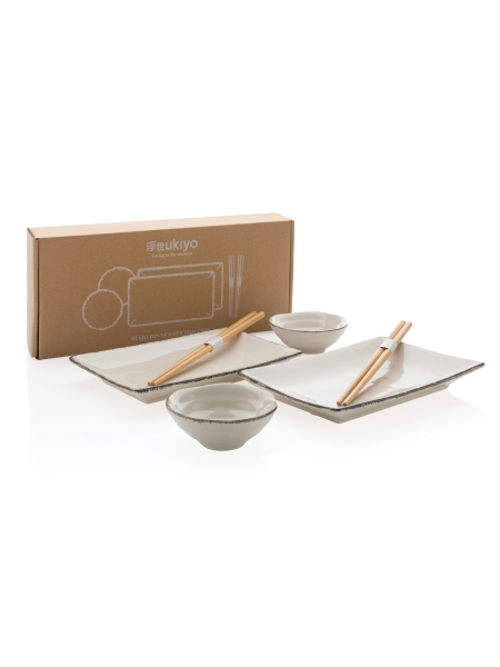 Set servizio sushi 2 persone kit bacchette ciotoline piatti tovaglietta  bamboo