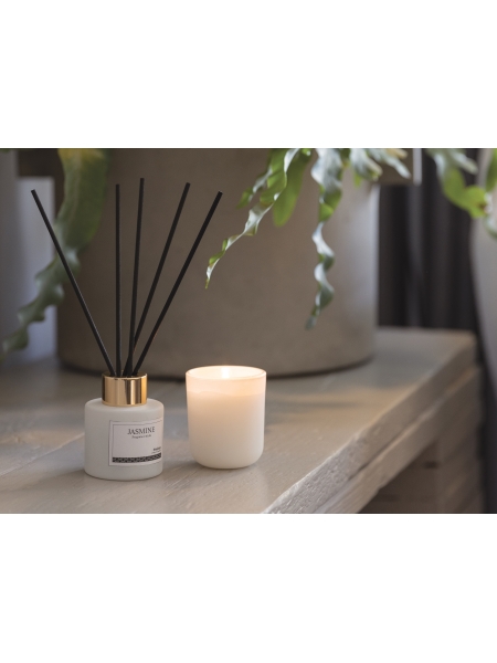 Bastoncini profumatori ambiente in vetro in set con candela Ukiyo Lavanda