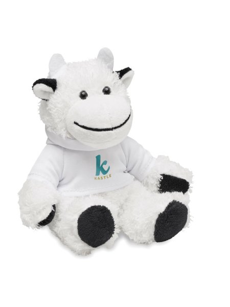 Peluche a forma di mucca con maglia personalizzabile