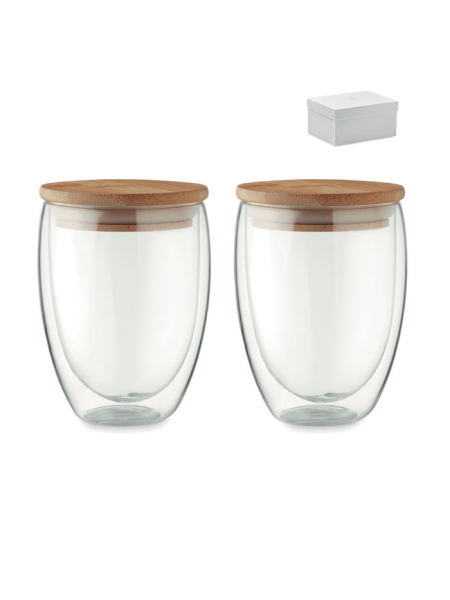 Set bicchieri 2 pezzi 350ml vetro borosilicato