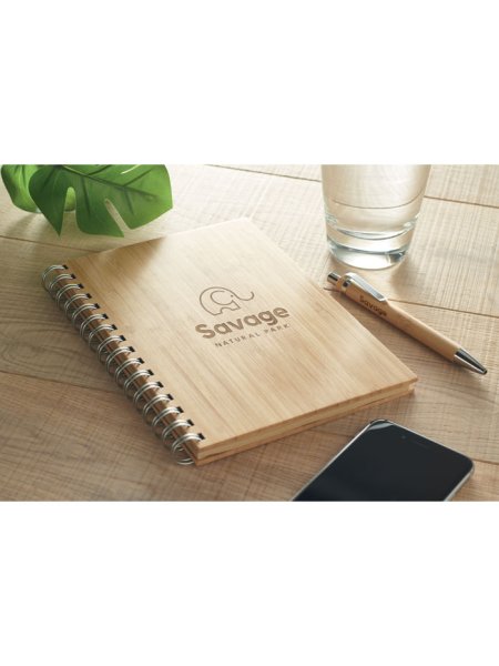 Notebook A5 in bamboo rilegato