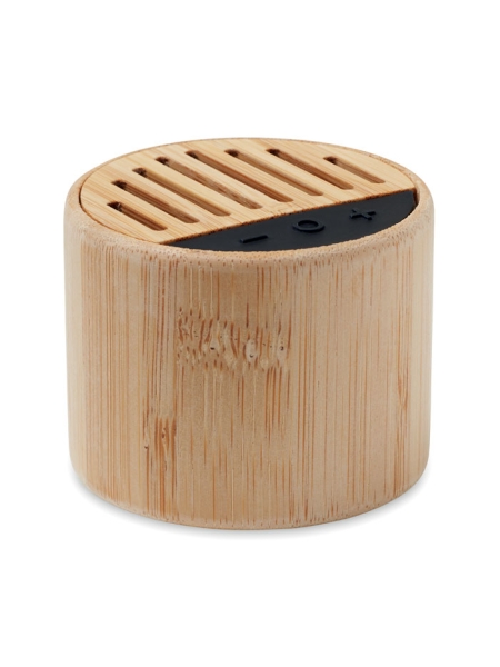 Speaker bluetooth tondo in bamboo e ABS