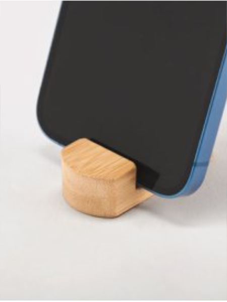 Mini supporto per smartphone in bamboo