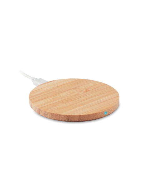 Base di ricarica wireless in bamboo 15W Rundo Lux