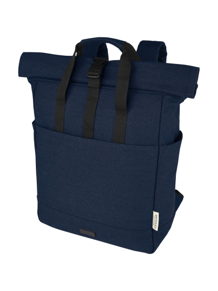 Zaino rolltop porta pc in tela riciclata personalizzato Joey 15 L