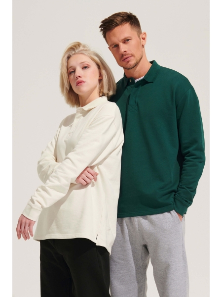 Felpa unisex personalizzata modello polo in cotone Heritage
