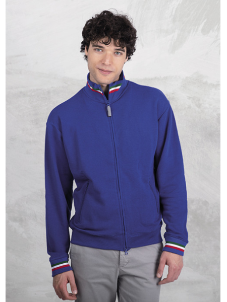 Felpe con zip personalizzate in poliestere e cotone Tricolore