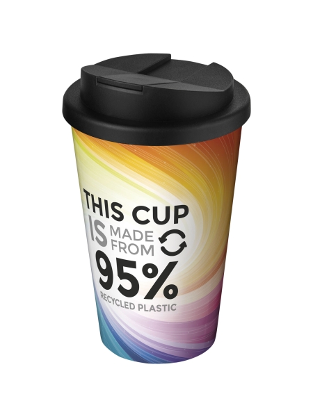 Bicchiere termico con chiusura ermetica personalizzato Brite-Americano® Recycled 350 ml