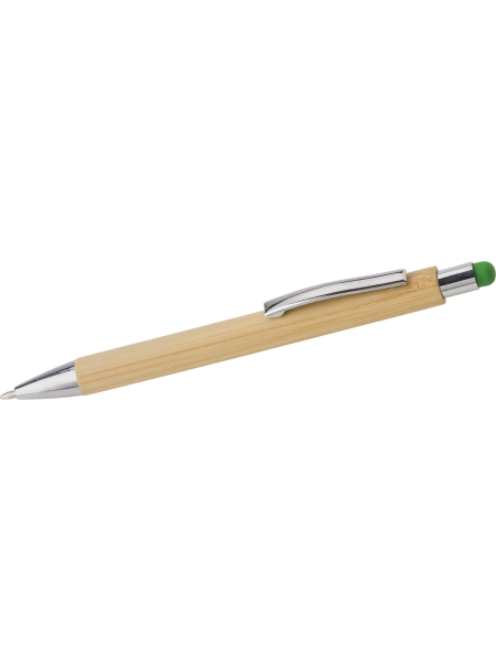 Penna a sfera in bamboo capacitiva, refill blu Claire