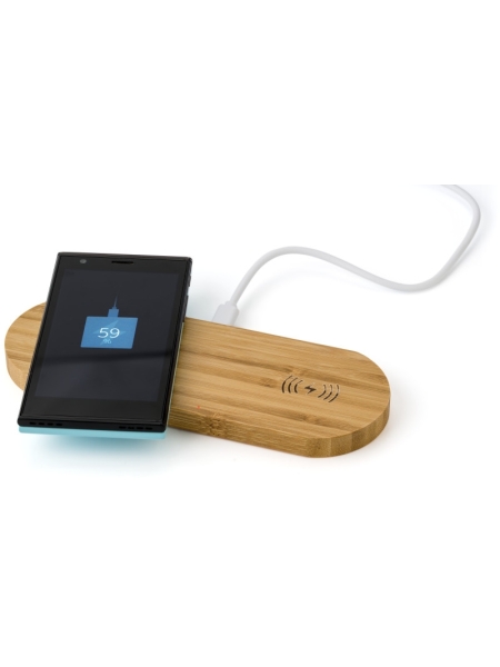 Caricatore wireless doppia posizione in bamboo Tatum