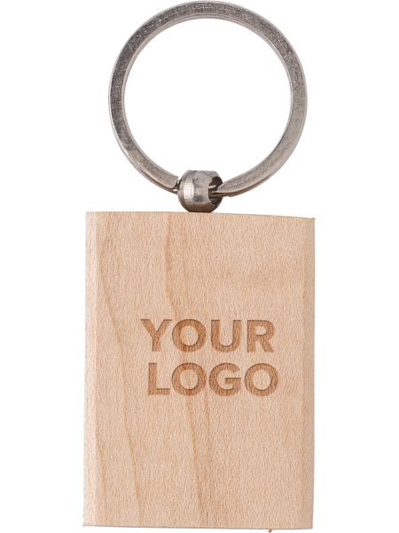 Portachiavi legno con anello in metallo Shania