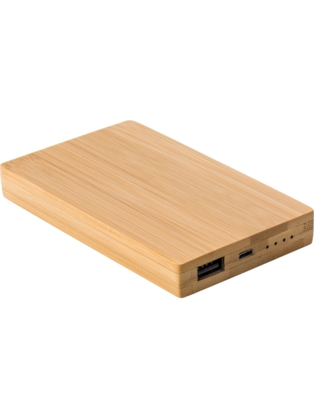 Power bank in bamboo personalizzato Ruby 4000 mAh