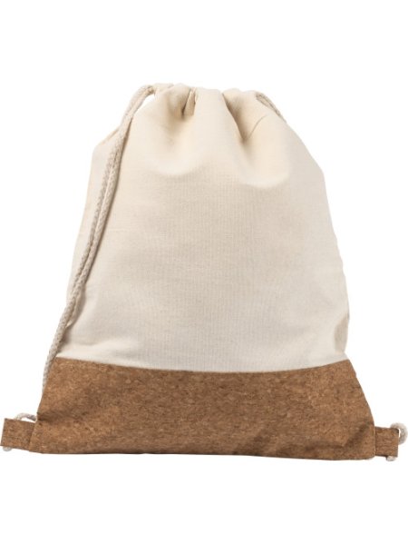Zaino a sacca in cotone con base in sughero Tianna