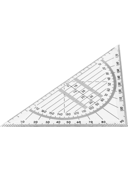 Squadra geometrica 45° in plastica personalizzata Jaden