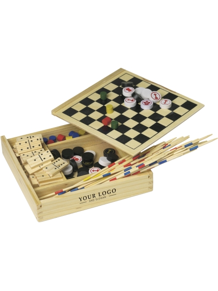 Set giochi da tavolo 5 in 1 in legno Cherie
