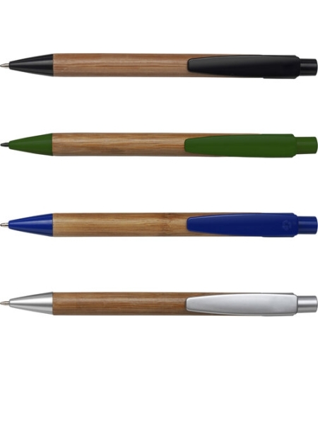 Penne a sfera a scatto in bamboo e ABS personalizzate Lacey