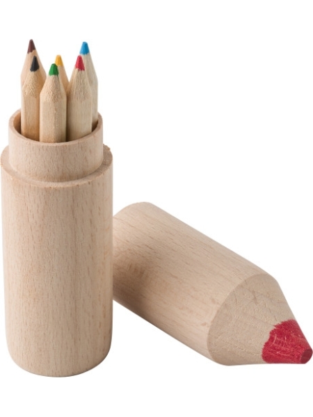 Kit disegno con 6 matite colorate in legno personalizzato Francis