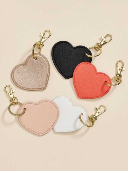 Portachiavi in similpelle personalizzato Bag Base Boutique Heart Key Clip