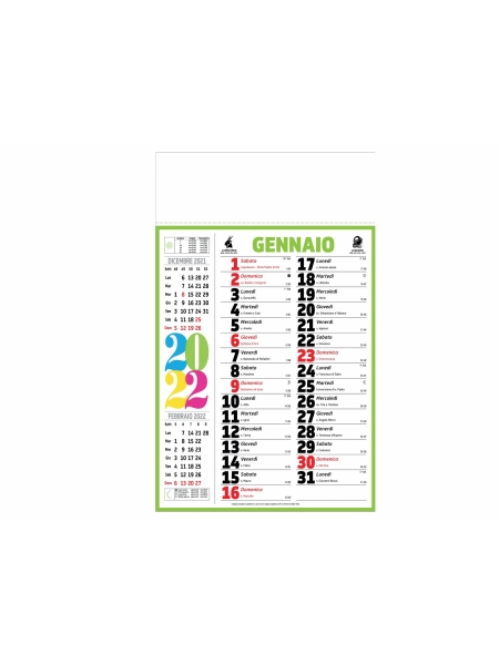 Calendari olandesi Multicolor cm 28,8x47