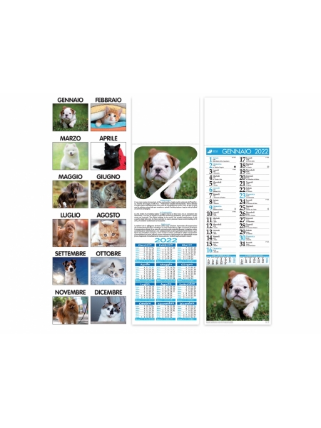 Calendari silhouette illustrati Cani e Gatti cm 14x47