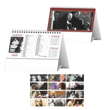 Calendario da tavolo personalizzato Padre Pio 19 x 14,5 cm