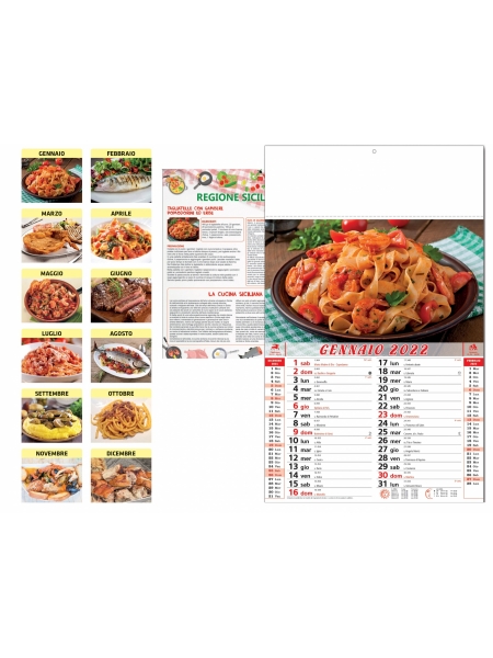 Calendari Gastronomia cm 28,8x47