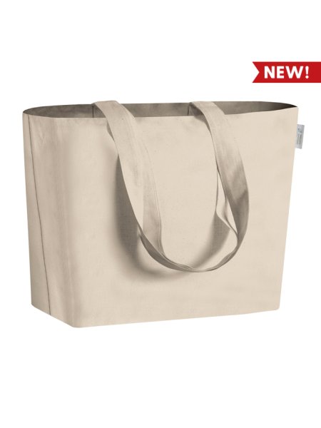 Shopper bag in cotone organico personalizzata Mina 32 x 24 x 10 cm