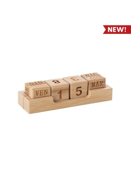 Calendario perpetuo da tavolo in bamboo personalizzato For Ever