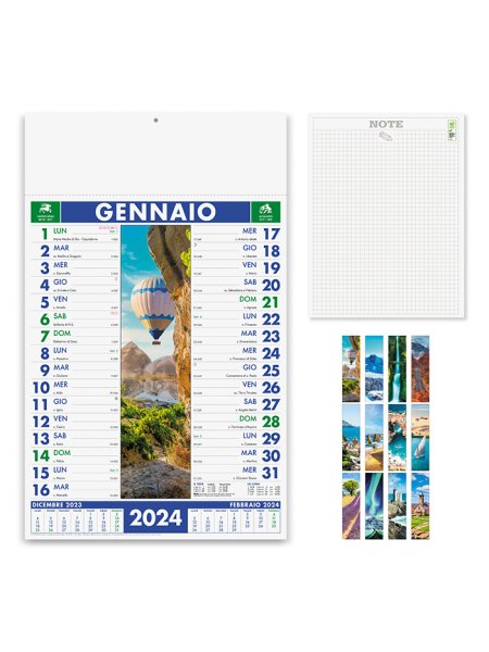 Calendario illustrato personalizzato Paesaggi Meravigliosi 29 x 47 cm