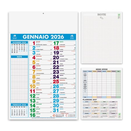 Calendario olandese personalizzato Multicolor Notes 30 x 47 cm