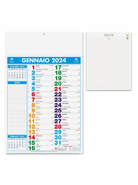 Calendario olandese personalizzato Multicolor Notes 29 x 47 cm