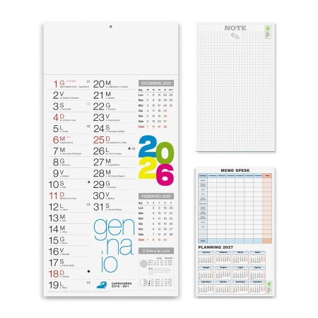 Calendario olandese personalizzato Shaded Moderno 23 x 47 cm